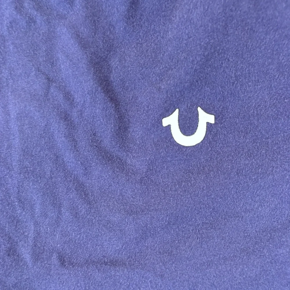 True Religion Brand Jeans T Shirt Mens XL Blue‎ Logo Short Sleeve Crew Neck